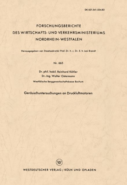Reinhard Kohler - Geräuschuntersuchungen an Druckluftmotoren, E-bok