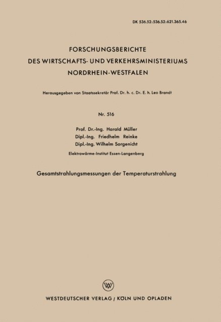 Harald Muller - Gesamtstrahlungsmessungen der Temperaturstrahlung, E-bok