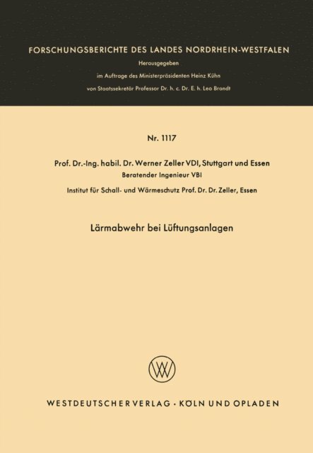 Werner Zeller - Lärmabwehr bei Lüftungsanlagen, E-bok