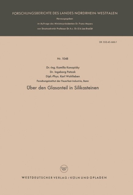 Kamillo Konopicky - Über den Glasanteil in Silikasteinen, E-bok