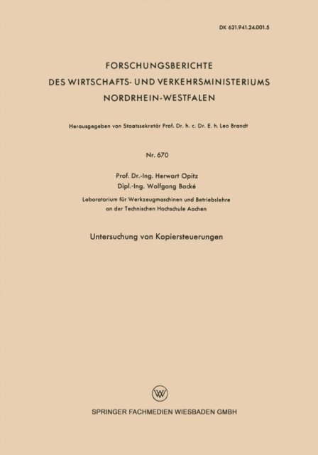 Herwart Opitz - Untersuchung von Kopiersteuerungen, E-bok