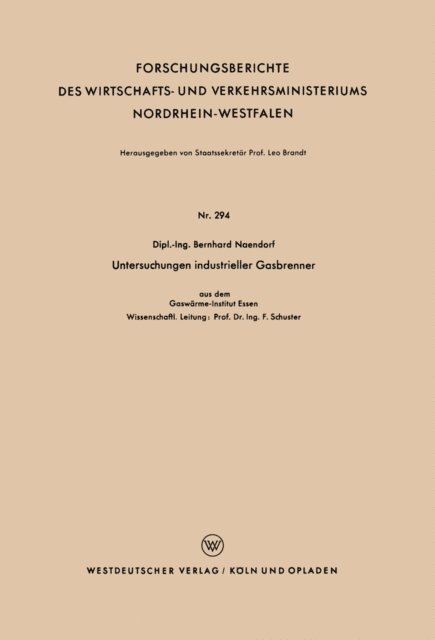 Bernhard Naendorf - Untersuchungen industrieller Gasbrenner, E-bok