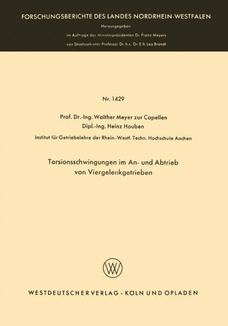 Walther Meyer zur Capellen - Torsionsschwingungen im An- und Abtrieb von Viergelenkgetrieben, E-bok
