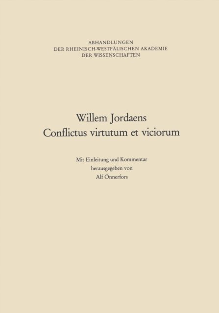 Alf Onnerfors - Willem Jordaens Conflictus virtutum et viciorum, E-bok