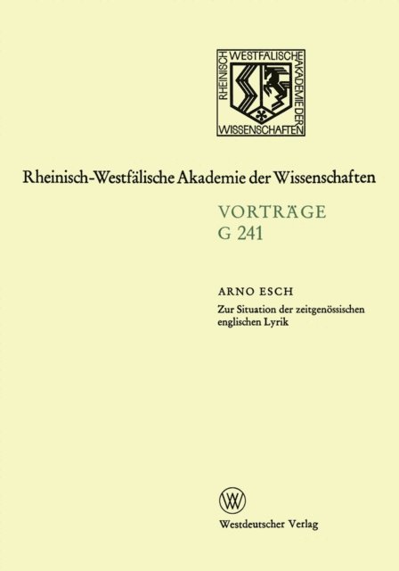 Arno Esch - Zur Situation der zeitgenössischen englischen Lyrik, E-bok