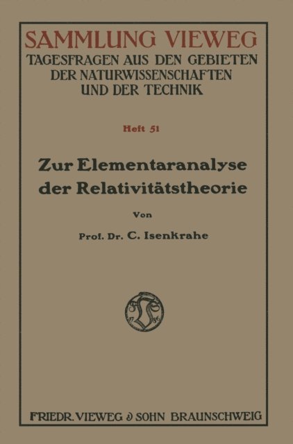 Caspar Isenkrahe - Zur Elementaranalyse der Relativitätstheorie, E-bok
