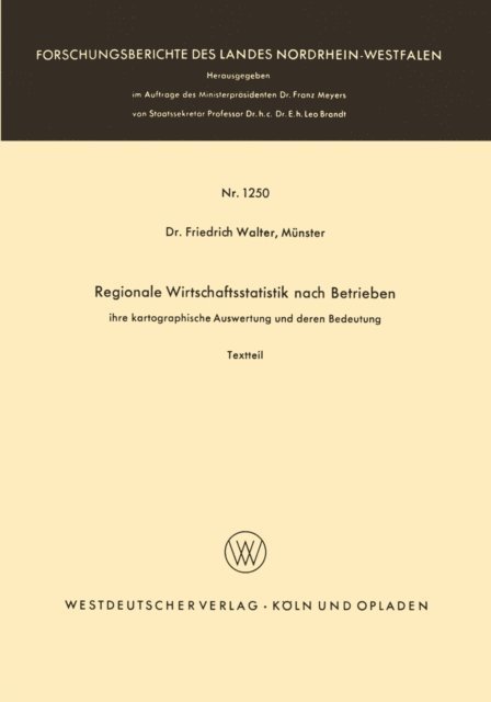 Friedrich Walter - Regionale Wirtschaftsstatistik nach Betrieben, E-bok
