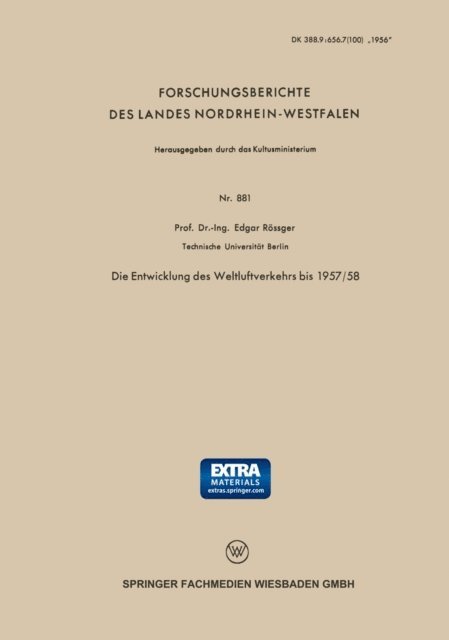 Edgar Roger - Die Entwicklung des Weltluftverkehrs bis 1957/58, E-bok