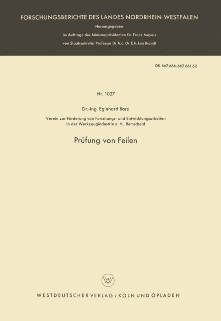 Eginhard Barz - Prüfung von Feilen, E-bok