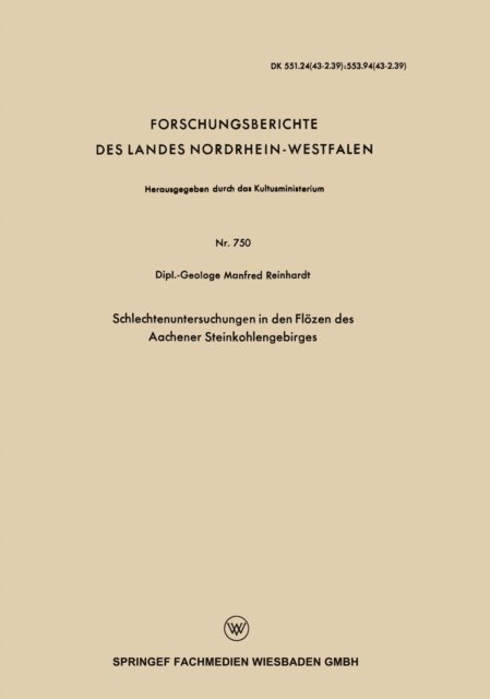 Manfred Reinhardt - Schlechtenuntersuchungen in den Flözen des Aachener Steinkohlengebirges, E-bok. Tillgänglighet: Lägg i varukorg