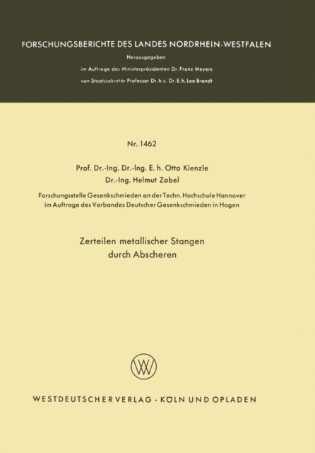 Otto Kienzle - Zerteilen metallischer Stangen durch Abscheren, E-bok