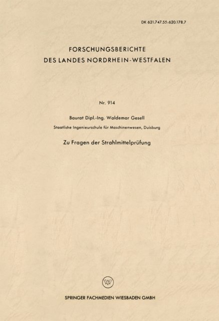 Waldemar Gesell - Zu Fragen der Strahlmittelprüfung, E-bok