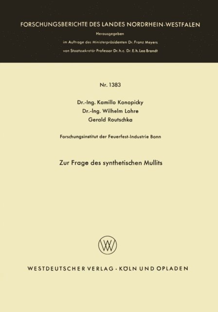 Kamillo Konopicky - Zur Frage des synthetischen Mullits, E-bok