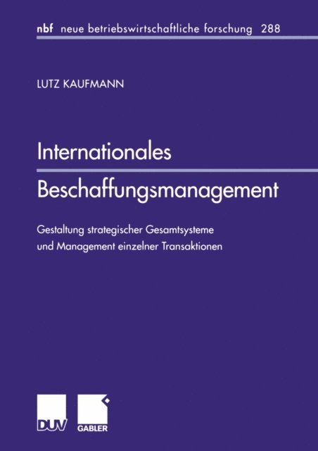 Lutz Kaufmann - Internationales Beschaffungsmanagement, E-bok