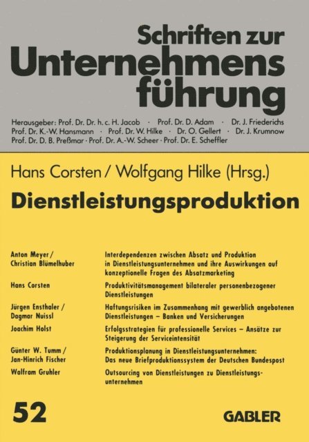 Wolfgang Hilke, Hans Corsten - Dienstleistungsproduktion, E-bok