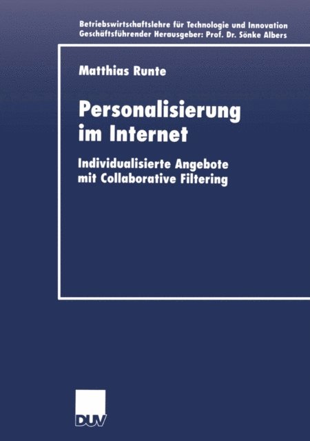 Matthias Runte - Personalisierung im Internet, E-bok