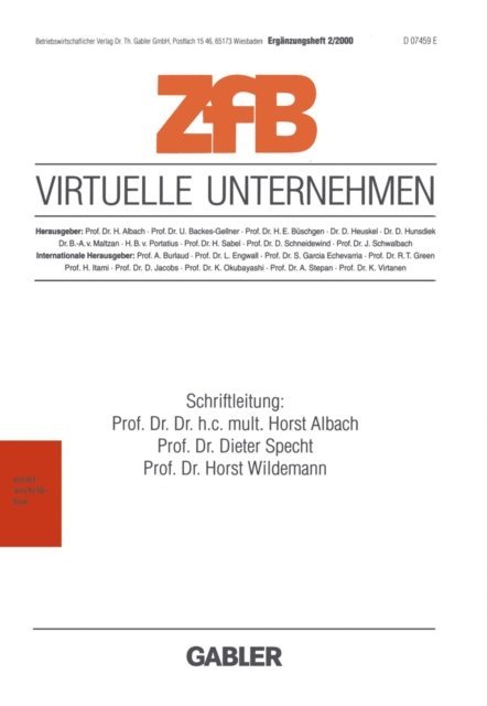 Horst Wildemann, Dieter Specht, Horst Albach - Virtuelle Unternehmen, E-bok