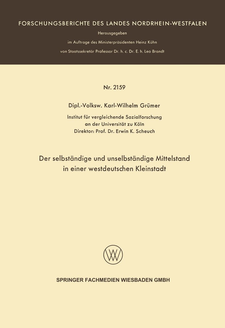 Karl-Wilhelm Grümer - Der selbständige und unselbständige Mittelstand in einer westdeutschen Kleinstadt, Häftad