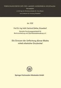 Die Grenzen der Umformung dünner Bleche mittels elastischer Druckmittel