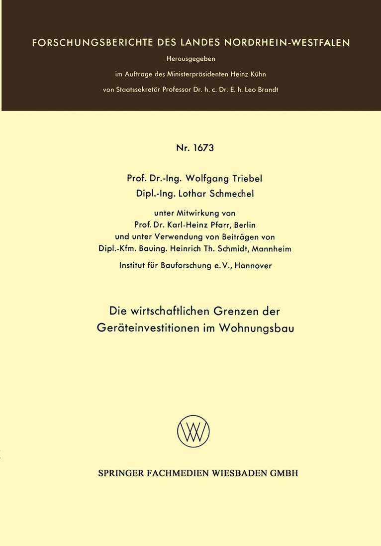 Wolfgang Triebel, Lothar Schmechel - Die wirtschaftlichen Grenzen der Geräteinvestitionen im Wohnungsbau, Häftad