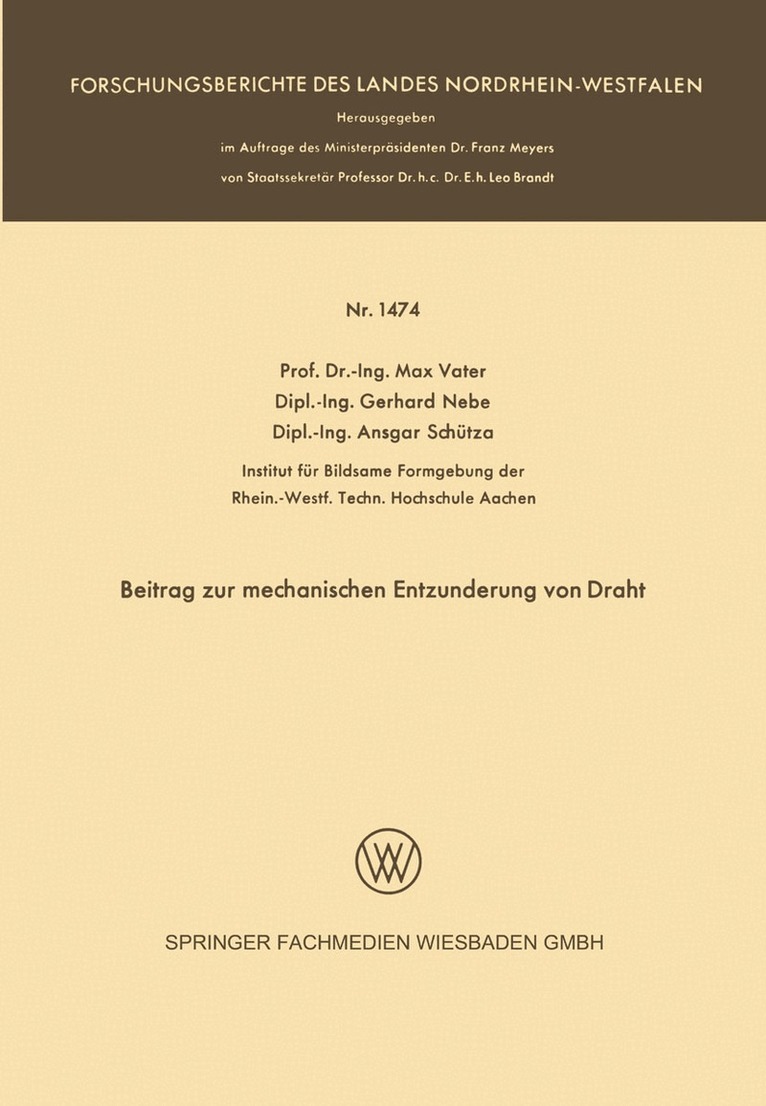 Max Vater - Beitrag zur mechanischen Entzunderung von Draht, Häftad
