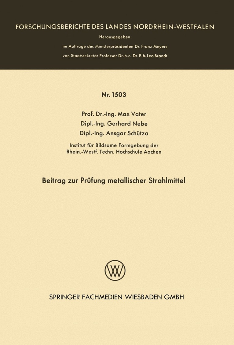 Max Vater - Beitrag zur Prüfung metallischer Strahlmittel, Häftad