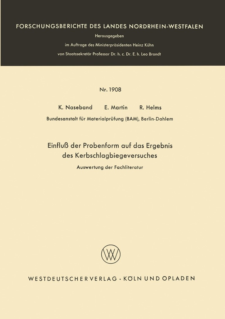 Klaus Naseband - Einfluß der Probenform auf das Ergebnis des Kerbschlagbiegeversuches, Häftad