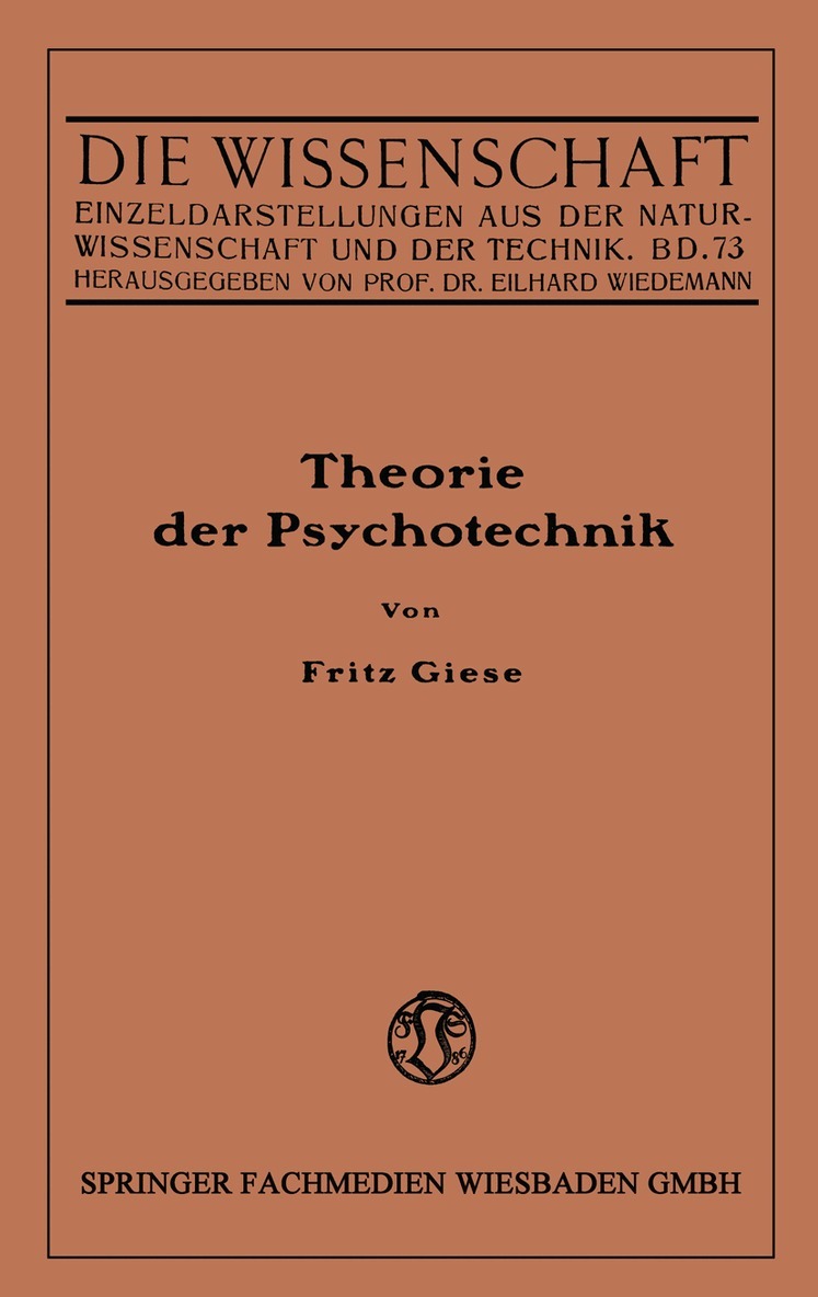 Theorie der Psychotechnik