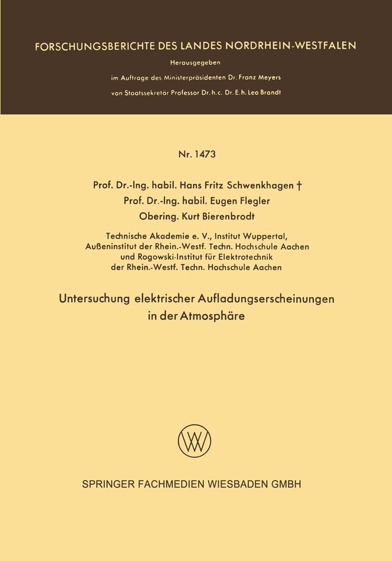 Hans Fritz Schwenkhagen - Untersuchung elektrischer Aufladungserscheinungen in der Atmosphäre, Häftad