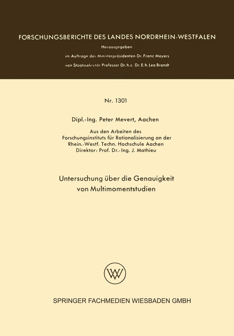 Peter Mevert - Untersuchung über die Genauigkeit von Multimomentstudien, Häftad