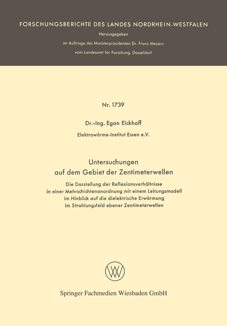 Egon Eickhoff - Untersuchungen auf dem Gebiet der Zentimeterwellen, Häftad