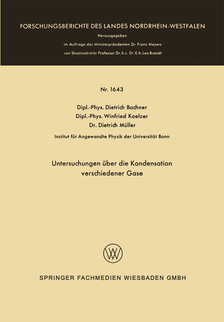 Dietrich Bachner - Untersuchungen über die Kondensation verschiedener Gase, Häftad