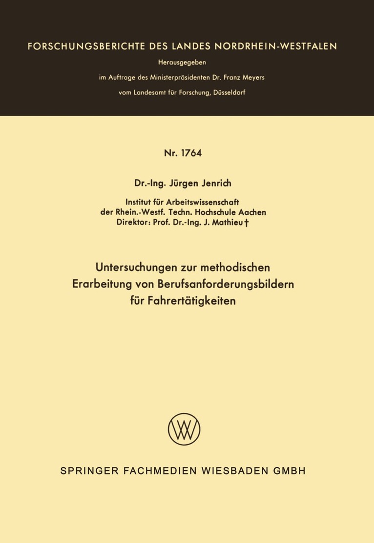 Jürgen Jenrich - Untersuchungen zur methodischen Erarbeitung von Berufsanforderungsbildern für Fahrertätigkeiten, Häftad