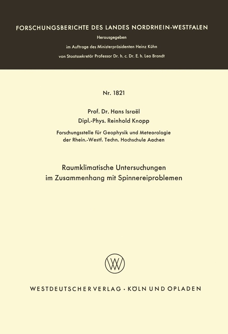 Hans Israël - Raumklimatische Untersuchungen im Zusammenhang mit Spinnereiproblemen, Häftad