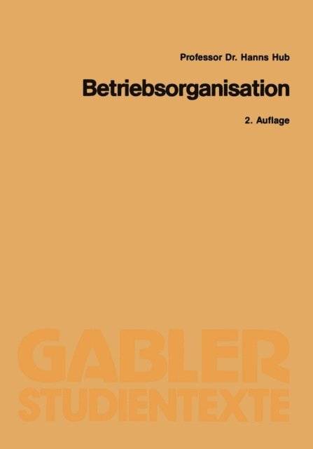 Hanns Hub - Betriebsorganisation, E-bok