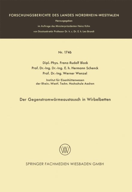 Franz-Rudolf Block - Der Gegenstromwärmeaustausch in Wirbelbetten, E-bok