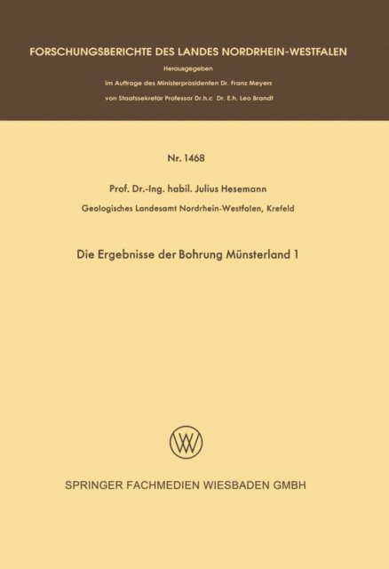 Julius Hesemann - Die Ergebnisse der Bohrung Münsterland 1, E-bok