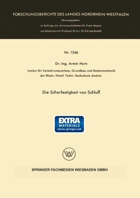 Armin Horn - Die Scherfestigkeit von Schluff, E-bok
