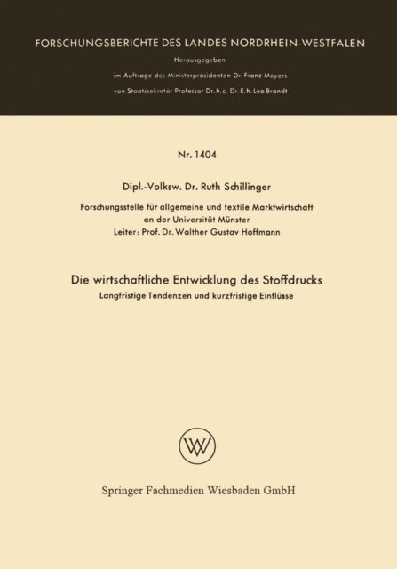Ruth Schillinger - Die wirtschaftliche Entwicklung des Stoffdrucks, E-bok