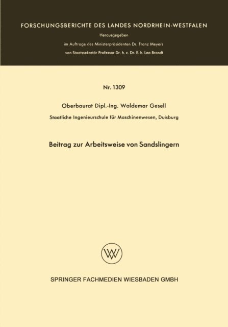 Waldemar Gesell - Beitrag zur Arbeitsweise von Sandslingern, E-bok