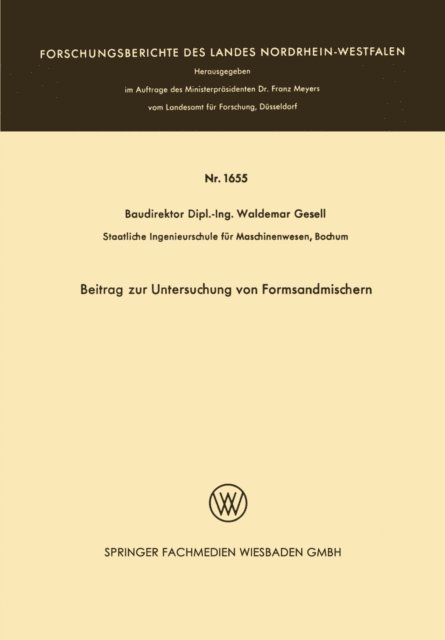Waldemar Gesell - Beitrag zur Untersuchung von Formsandmischern, E-bok