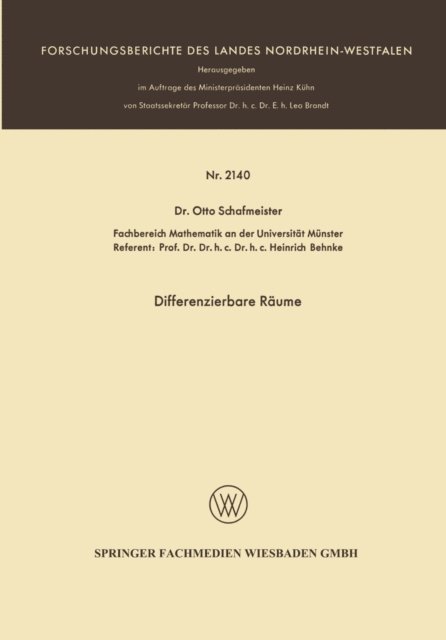 Otto Schafmeister - Differenzierbare Räume, E-bok