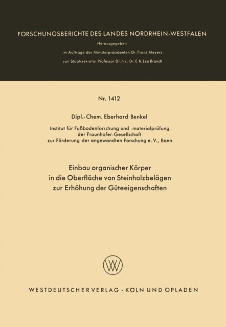 Eberhard Benkel - Einbau organischer Körper in die Oberfläche von Steinholzbelägen zur Erhöhung der Güteeigenschaften, E-bok