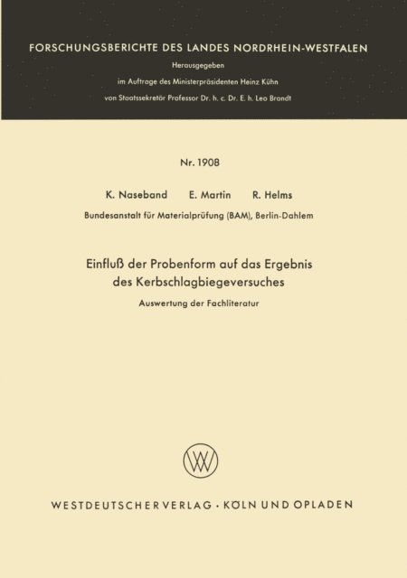 Klaus Naseband - Einfluß der Probenform auf das Ergebnis des Kerbschlagbiegeversuches, E-bok