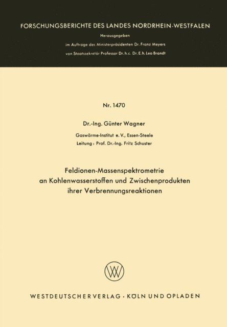 Gunter Wagner - Feldionen-Massenspektrometrie an Kohlenwasserstoffen und Zwischenprodukten ihrer Verbrennungsreaktionen, E-bok