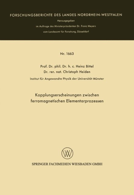 Heinz Bittel - Kopplungserscheinungen zwischen ferromagnetischen Elementarprozessen, E-bok