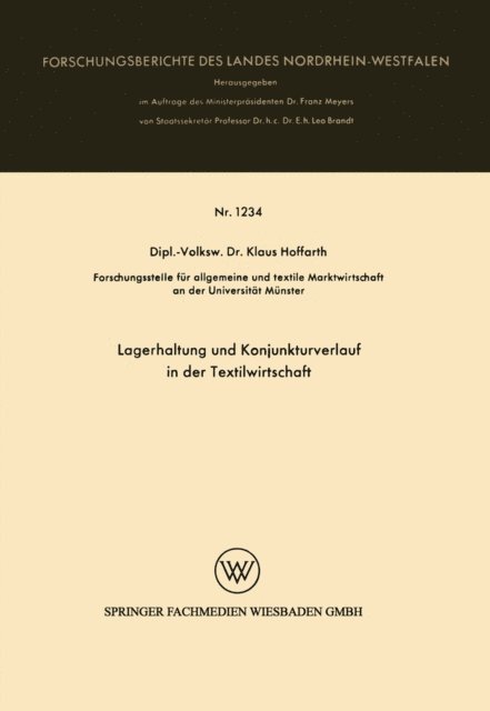 Klaus Hoffarth - Lagerhaltung und Konjunkturverlauf in der Textilwirtschaft, E-bok