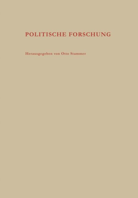 Otto Stammer - Politische Forschung, E-bok