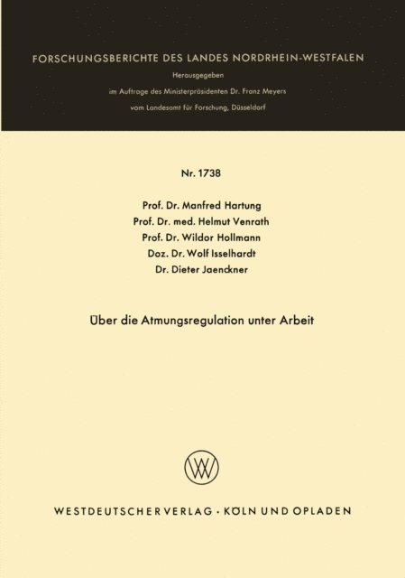 Manfred Hartung - Über die Atmungsregulation unter Arbeit, E-bok