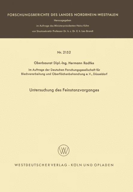 Hermann Radtke - Untersuchung des Feinstanzvorganges, E-bok